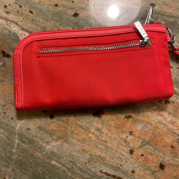 TRIPLE C NWOT wristlet with USB phone charger in orange/red - Picture 2 of 4